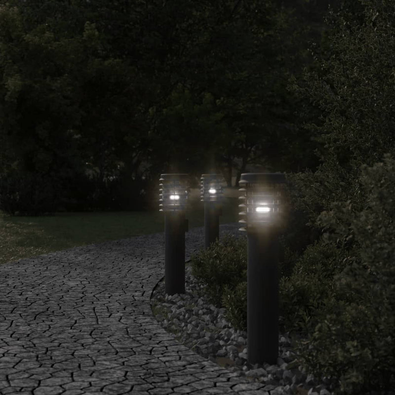 Load image into Gallery viewer, Vidaxl buitenvloerlampen 3 st stopcontact 60 cm roestvrijstaal zwart