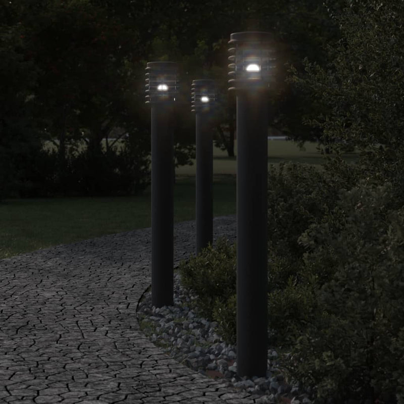 Load image into Gallery viewer, Vidaxl buitenvloerlamp met stopcontact 110 cm roestvrijstaal zwart