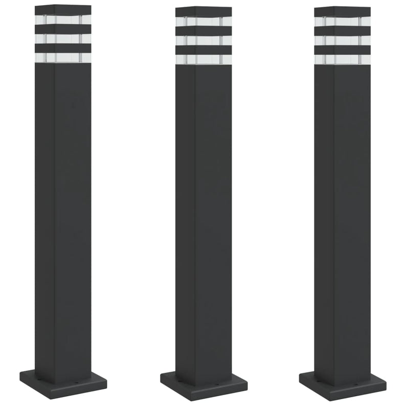 Load image into Gallery viewer, Vidaxl vloerlampen voor buiten 3 st 80 cm aluminium zwart