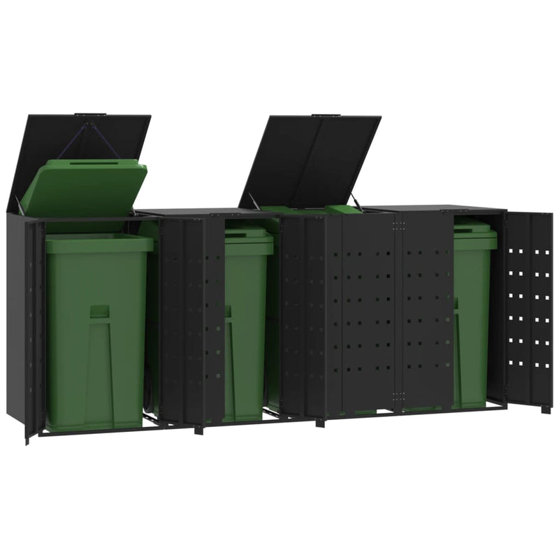 Load image into Gallery viewer, VidaXL Containerberging voor 4 containers 276x79x117 cm staal zwart