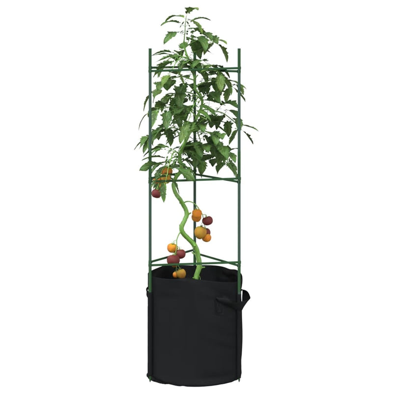 Load image into Gallery viewer, Vidaxl tomatenkooien met plantenzak 4 st 116 cm staal en polypropeen