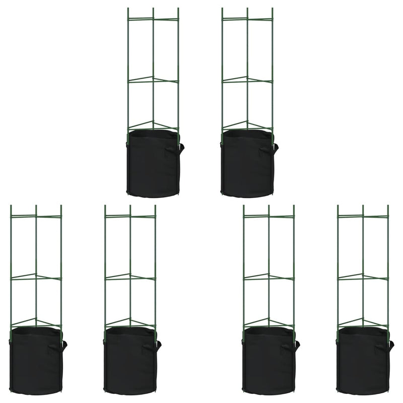 Load image into Gallery viewer, Vidaxl tomatenkooien met plantenzak 6 st 116 cm staal en polypropeen