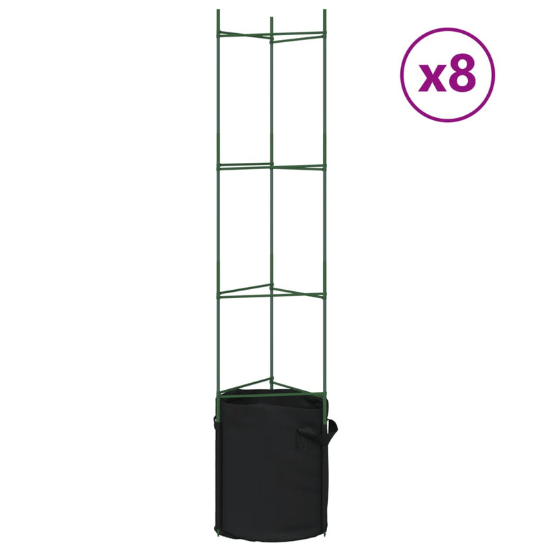Load image into Gallery viewer, VidaXL Tomatenkooien met plantenzak 8 st 154 cm staal en polypropeen