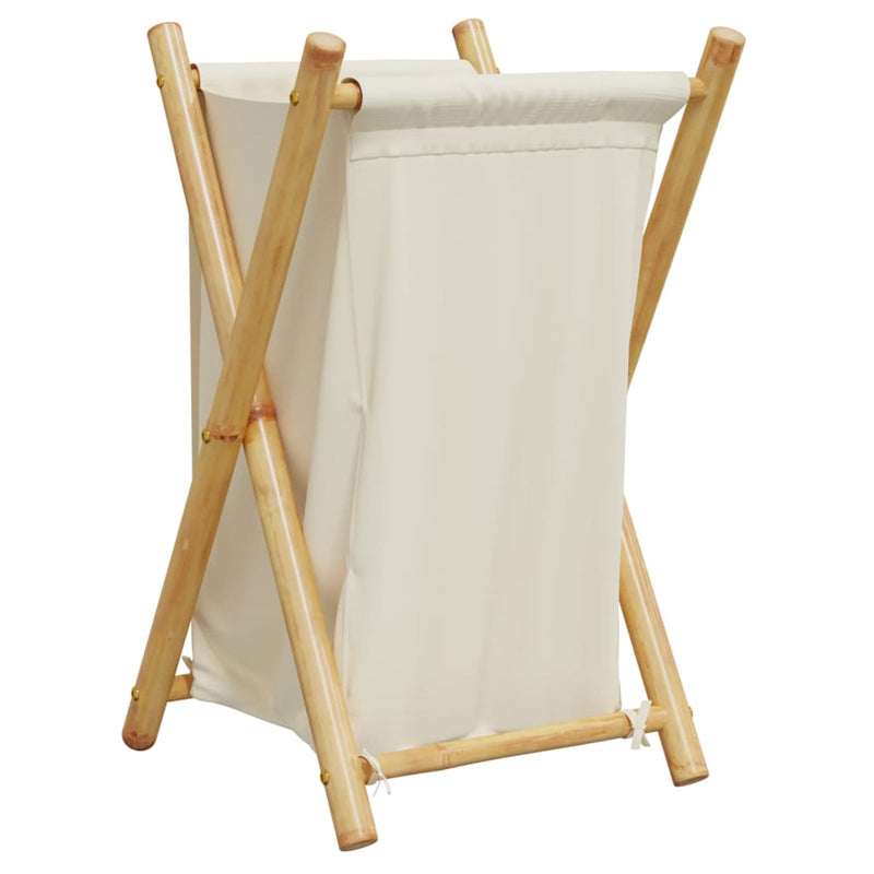 Load image into Gallery viewer, Vidaxl wasmand 41,5x36x63,5 cm bamboe crèmewit