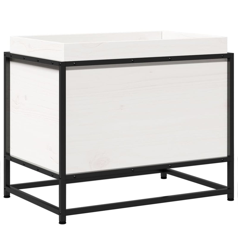 Load image into Gallery viewer, Vidaxl plantenbak 60x40x50 cm massief grenenhout wit