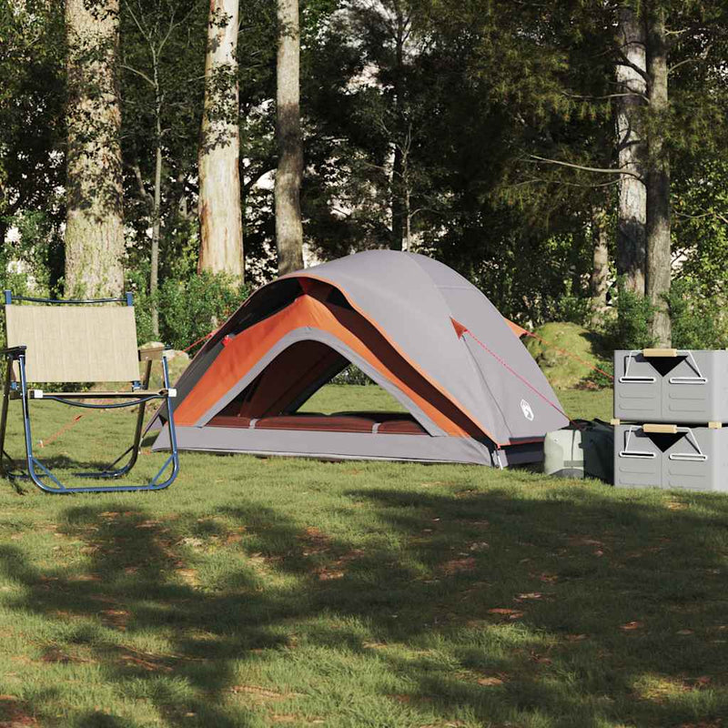 Load image into Gallery viewer, Vidaxl tent 1-persoons waterdicht grijs en oranje