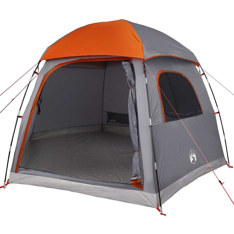 Load image into Gallery viewer, Vidaxl familietent iglo 6-persoons waterdicht grijs en oranje