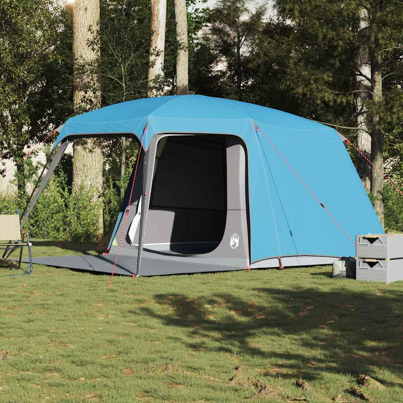 Load image into Gallery viewer, Vidaxl kampeertent met verandakoepel 5-persoons waterdicht blauw