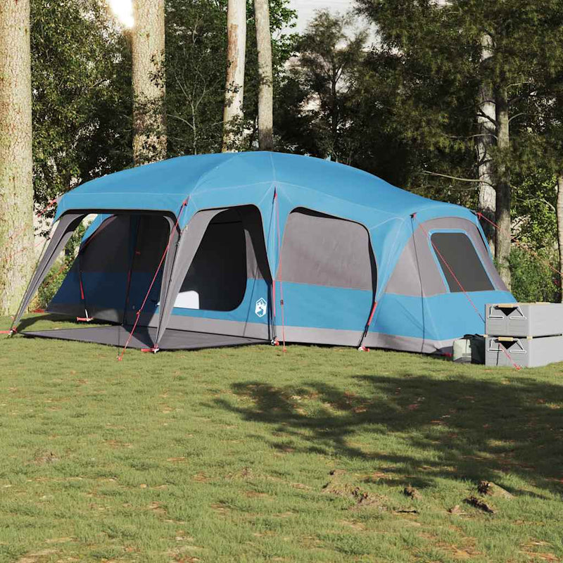 Load image into Gallery viewer, Vidaxl familietent met verandakoepel 9-persoons waterdicht blauw