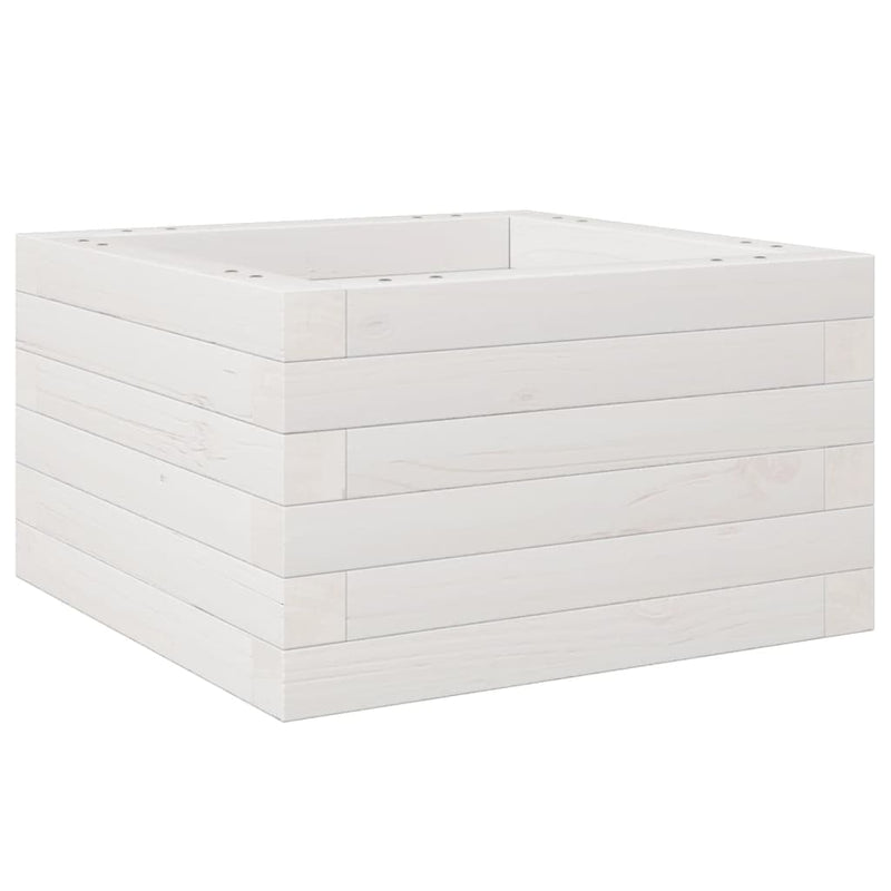 Load image into Gallery viewer, Vidaxl plantenbak 40x40x23 cm massief grenenhout wit