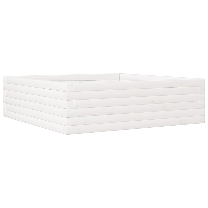 Load image into Gallery viewer, Vidaxl plantenbak 80x80x23 cm massief grenenhout wit