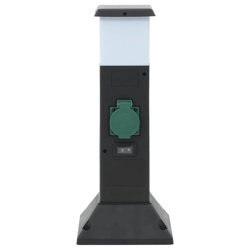 Load image into Gallery viewer, Vidaxl tuinstopcontact met lamp en grondpin 2-wegs 16x16x39,5 cm