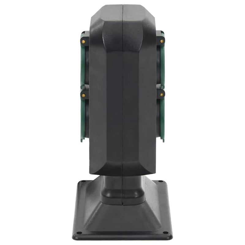 Load image into Gallery viewer, Vidaxl tuinstopcontact en grondpin 4-wegs 15,5x11x24 cm zwart en groen