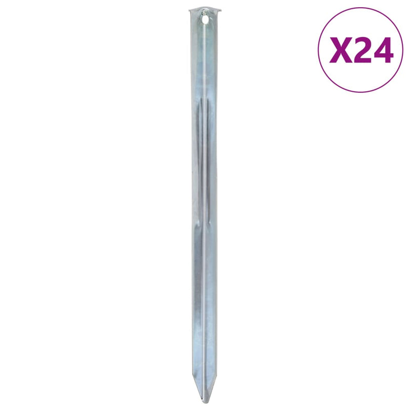 Load image into Gallery viewer, Vidaxl tentharingen 24 st ø20 mm 30 cm gegalvaniseerd staal