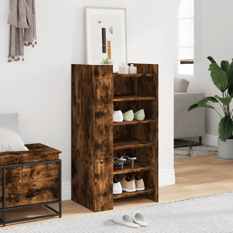 Load image into Gallery viewer, Vidaxl schoenenkast 52x37,5x100 cm bewerkt hout gerookt eikenkleurig