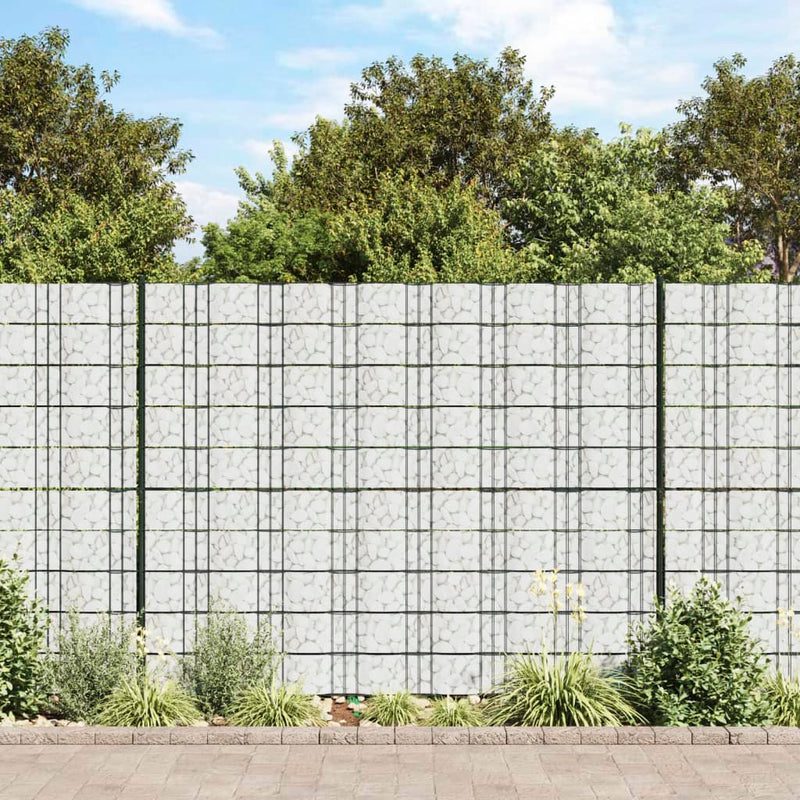 Load image into Gallery viewer, VidaXL Tuinscherm 2 st marmergrindpatroon 35x0,19 m PVC grijs