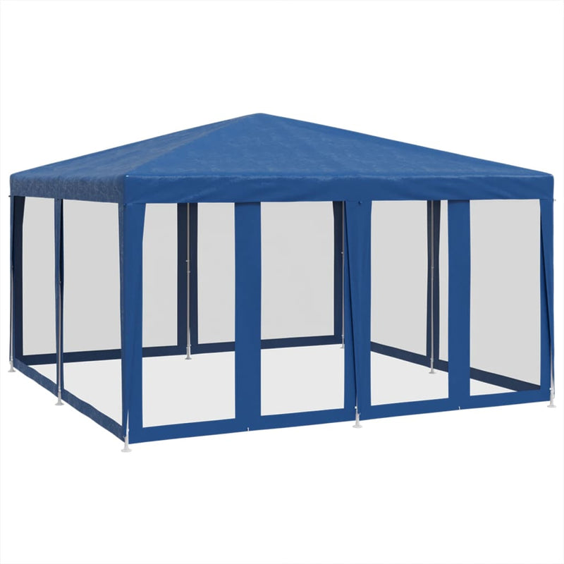 Load image into Gallery viewer, Vidaxl partytent met 8 mesh zijwanden 4x4 m hdpe blauw