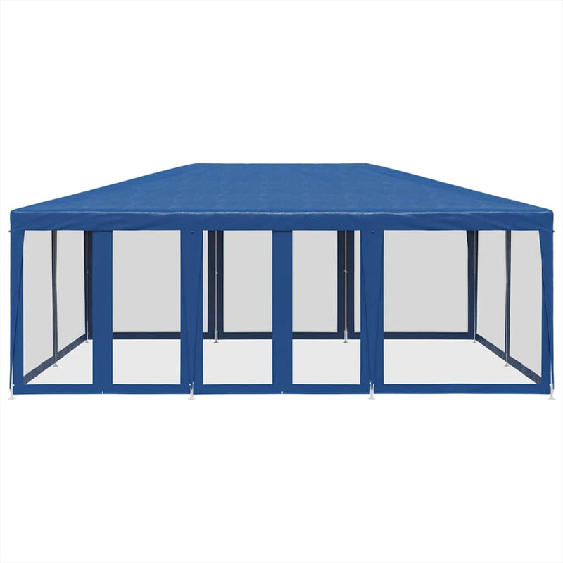 Load image into Gallery viewer, Vidaxl partytent met 10 mesh zijwanden 6x4 m hdpe blauw