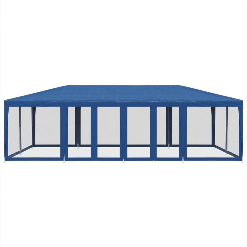 Load image into Gallery viewer, Vidaxl partytent met 12 mesh zijwanden 8x4 m hdpe blauw