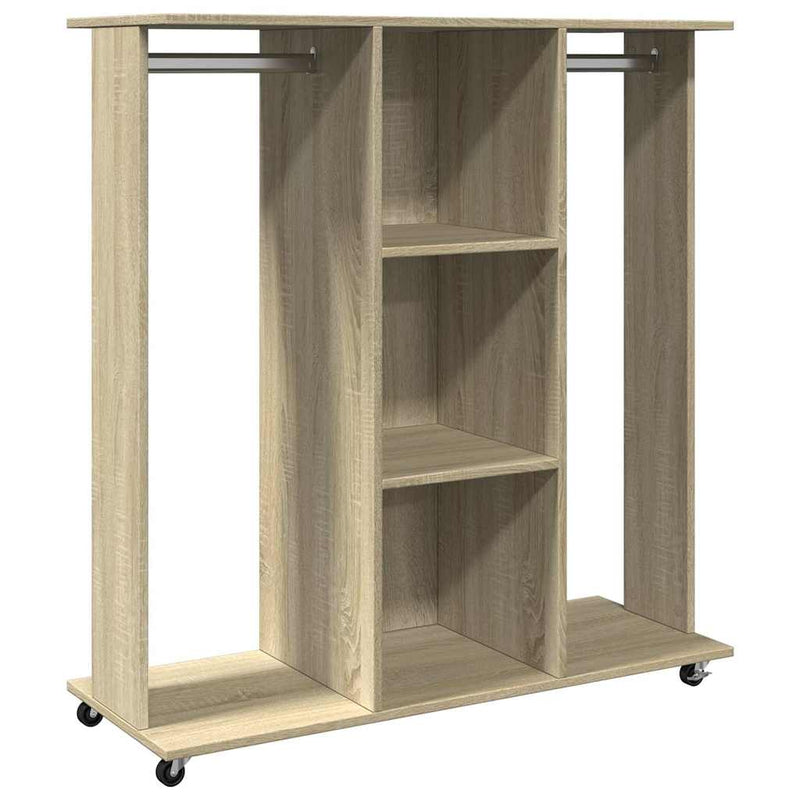 Load image into Gallery viewer, Vidaxl kledingkast met wielen 102x38x110 cm bewerkt hout sonoma eiken