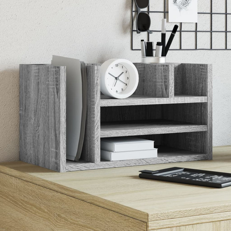 Load image into Gallery viewer, Vidaxl bureau organiser 44,5x24x25 cm bewerkt hout grijs sonoma eiken