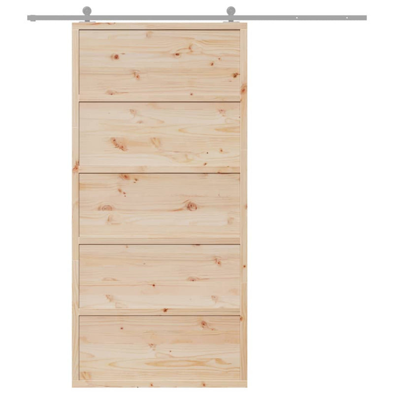 Load image into Gallery viewer, Vidaxl schuifdeur 100x208 cm massief grenenhout