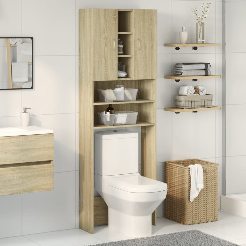 Load image into Gallery viewer, VidaXL Wasmachinekast 64x25,5x190 cm sonoma eikenkleurig