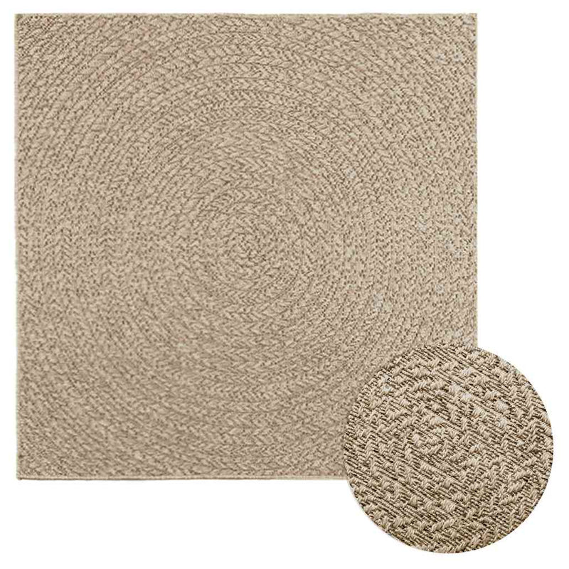 Load image into Gallery viewer, Vidaxl vloerkleed zizur beige binnen en buiten 120x120 cm jute look