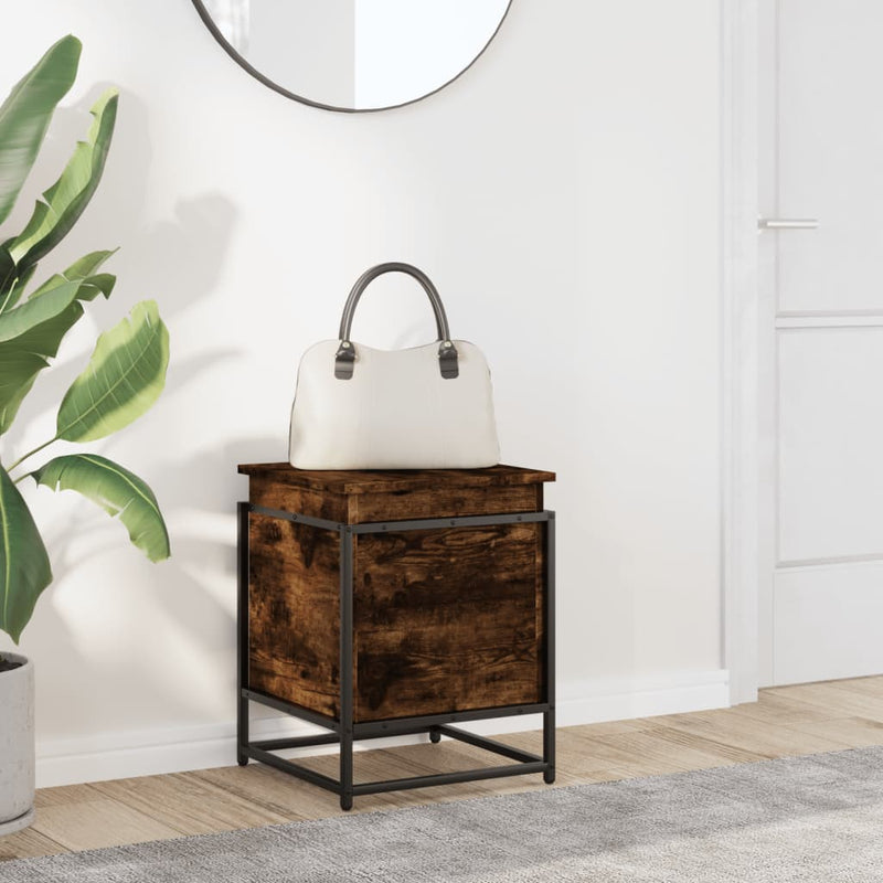 Load image into Gallery viewer, Vidaxl opbergbox met deksel 40x40x51,5 cm bewerkt hout gerookt eiken