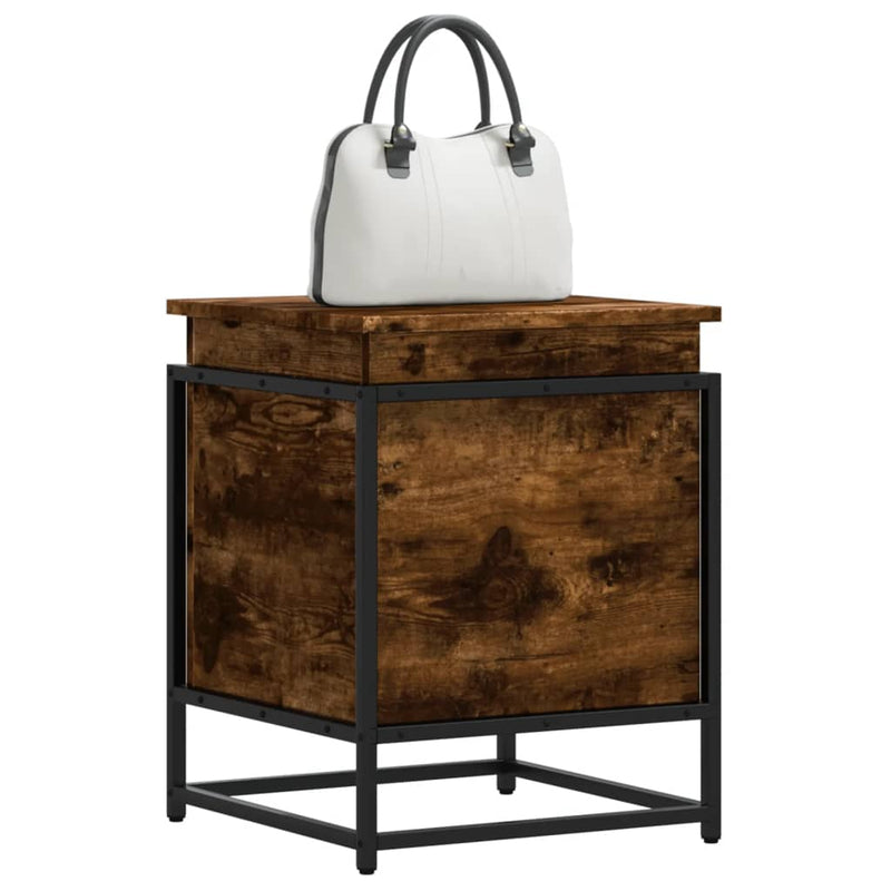 Load image into Gallery viewer, Vidaxl opbergbox met deksel 40x40x51,5 cm bewerkt hout gerookt eiken