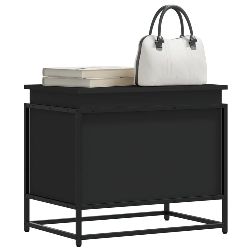 Load image into Gallery viewer, Vidaxl opbergbox met deksel 60x40x51,5 cm bewerkt hout zwart