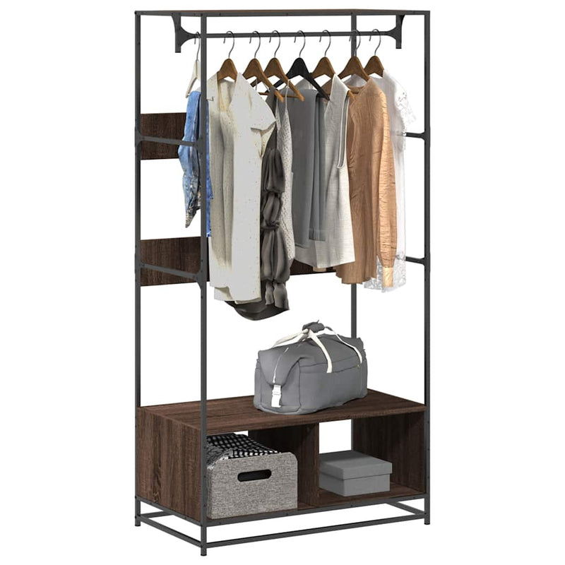 Load image into Gallery viewer, Vidaxl kledingkast 90x50x180 cm bewerkt hout bruin eikenkleurig