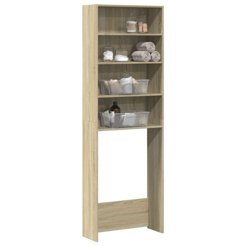 Afbeelding laden in galerijviewer, Vidaxl wasmachinekast 64x24x190 cm bewerkt hout en sonoma eikenkleurig