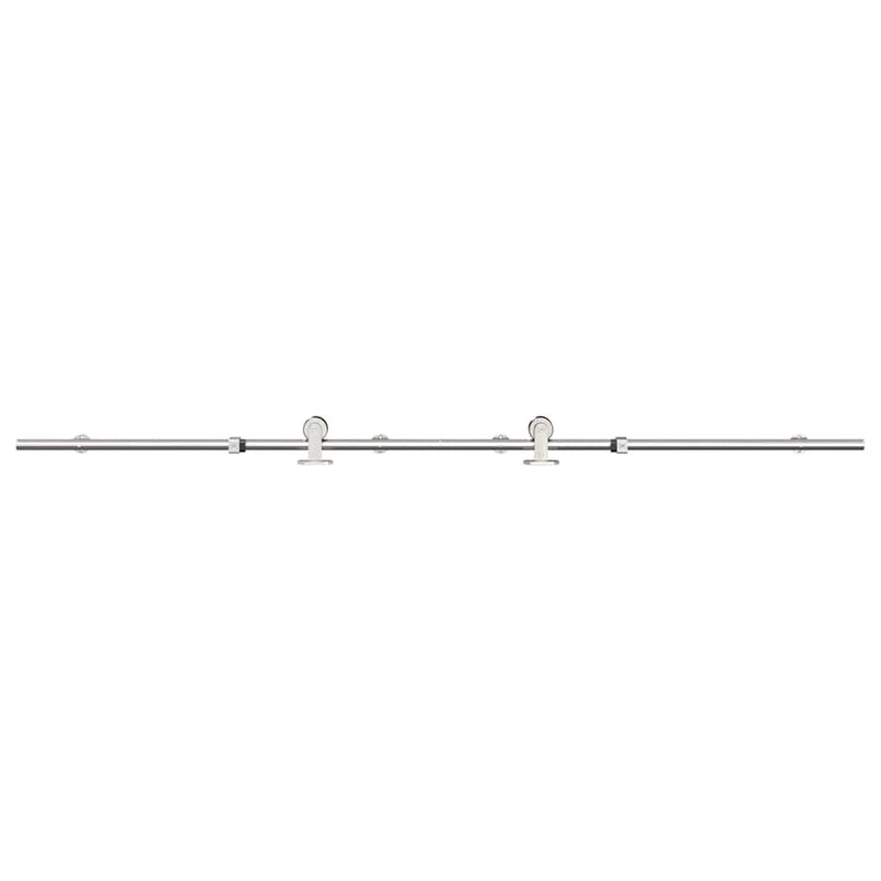 Load image into Gallery viewer, Vidaxl schuifdeur onderdelenset 183 cm roestvrij staal zilverkleurig