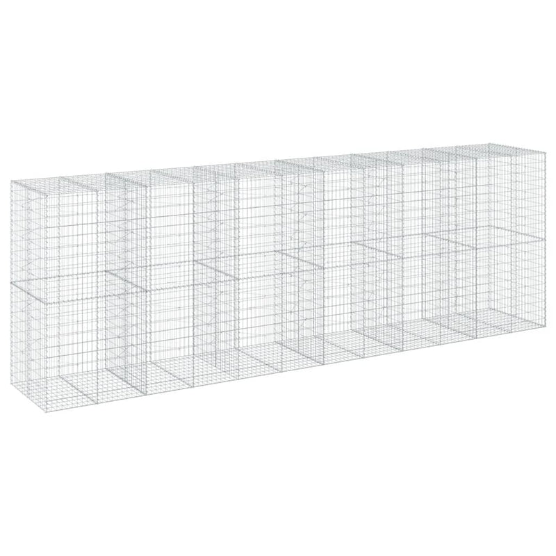 Load image into Gallery viewer, VidaXL Schanskorf 600x100x200 cm gegalvaniseerd ijzer zilverkleurig