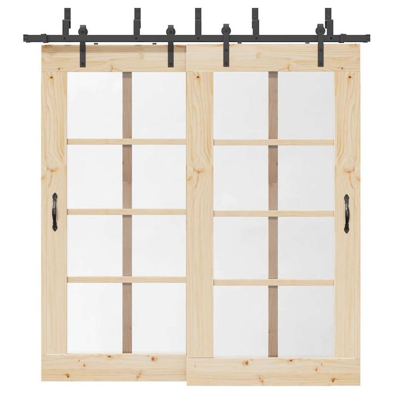Load image into Gallery viewer, Vidaxl doos met onderdelen voor schuifdeur 213,5 cm staal zwart