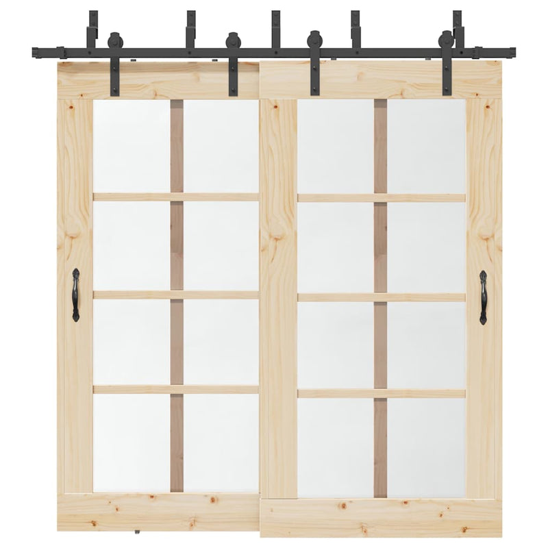 Load image into Gallery viewer, Vidaxl doos met onderdelen voor schuifdeur 213,5 cm staal zwart