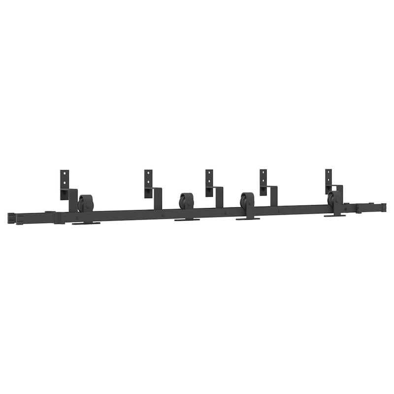Load image into Gallery viewer, Vidaxl doos met onderdelen voor schuifdeur 200 cm staal zwart