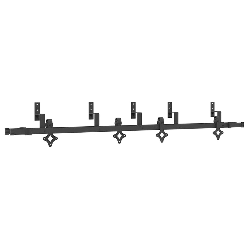 Load image into Gallery viewer, Vidaxl doos met onderdelen voor schuifdeur 213,5 cm staal zwart