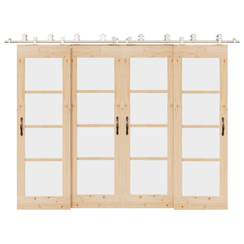 Load image into Gallery viewer, Vidaxl schuifdeur onderdelenset 366 cm roestvrij staal zilverkleurig