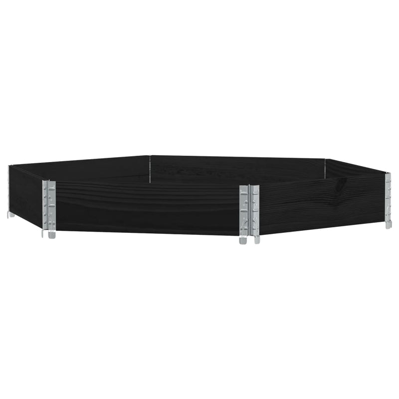 Load image into Gallery viewer, Vidaxl verhoogde plantenbak zeshoekig 160x160 cm grenenhout zwart