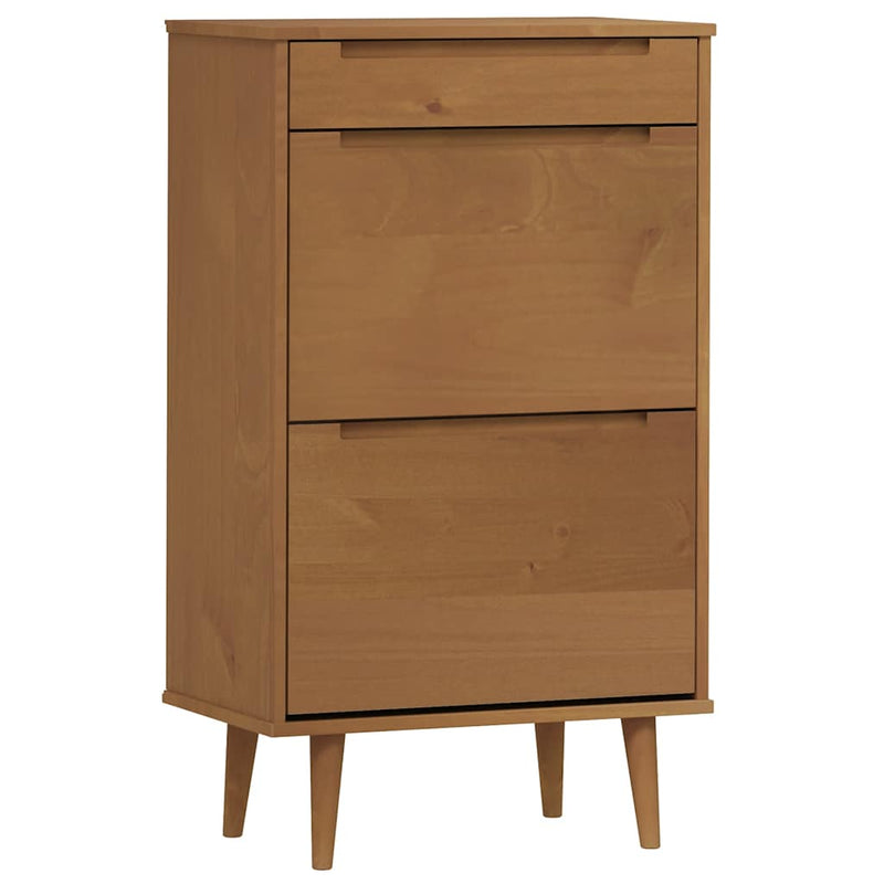 Load image into Gallery viewer, Vidaxl schoenenkast molde 59,5x35x103 cm massief grenenhout bruin