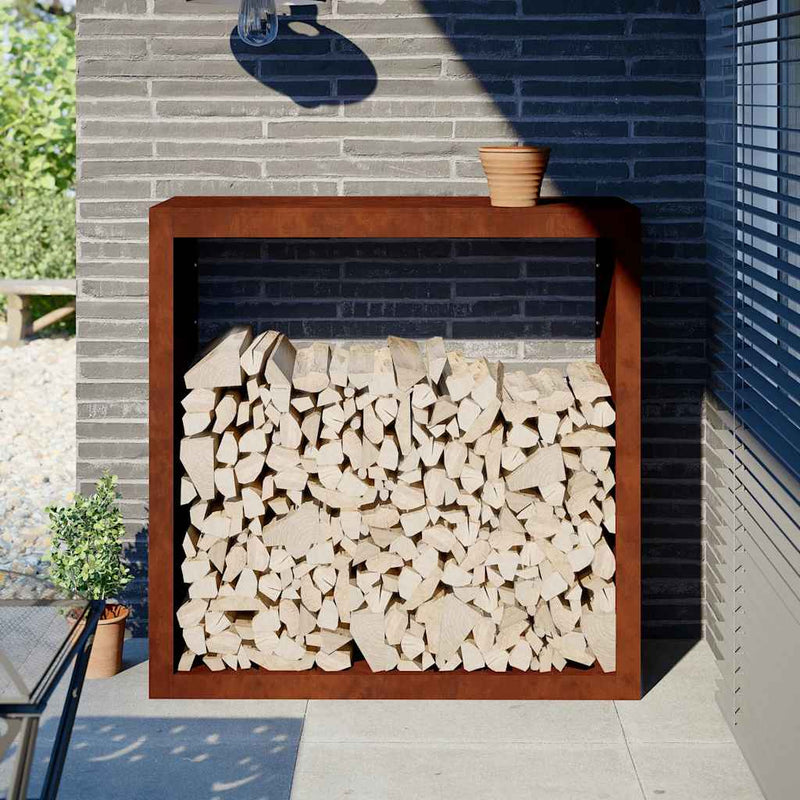 Load image into Gallery viewer, Vidaxl brandhoutrek 100x40x100 cm weervast staal