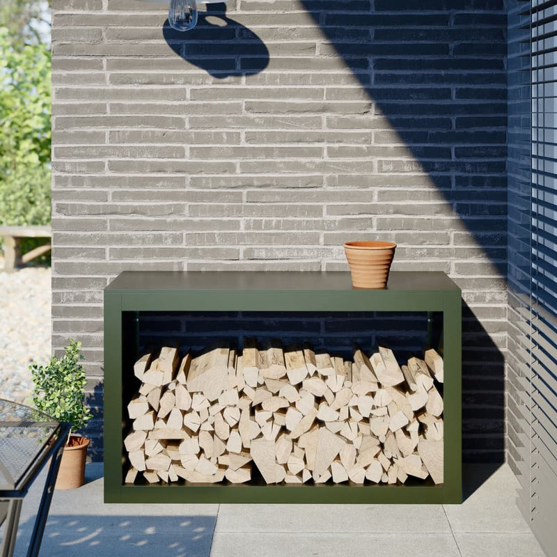 Load image into Gallery viewer, Vidaxl haardhoutrek 100x40x60 cm staal groen