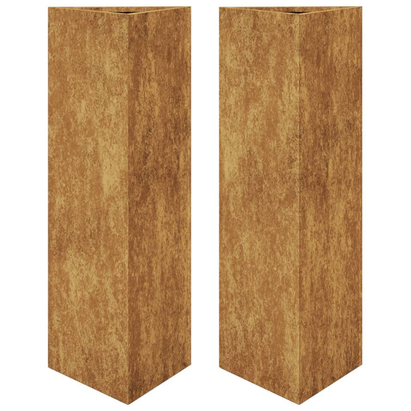 Load image into Gallery viewer, Vidaxl plantenbakken 2 st driehoekig 30x26x75 cm weervast staal