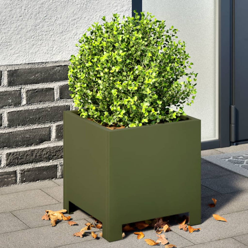 Load image into Gallery viewer, Vidaxl plantenbakken 2 st 30x30x30 cm staal olijfgroen