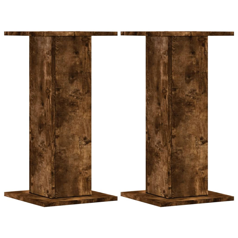Load image into Gallery viewer, Vidaxl speakerstandaards 2 st 30x30x60 cm bewerkt hout gerookt eiken