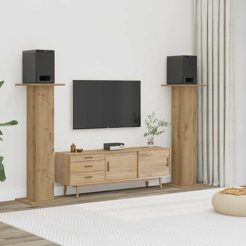 Load image into Gallery viewer, Vidaxl speakerstandaards 2 st 30x30x95 cm hout artisanaal eikenkleurig