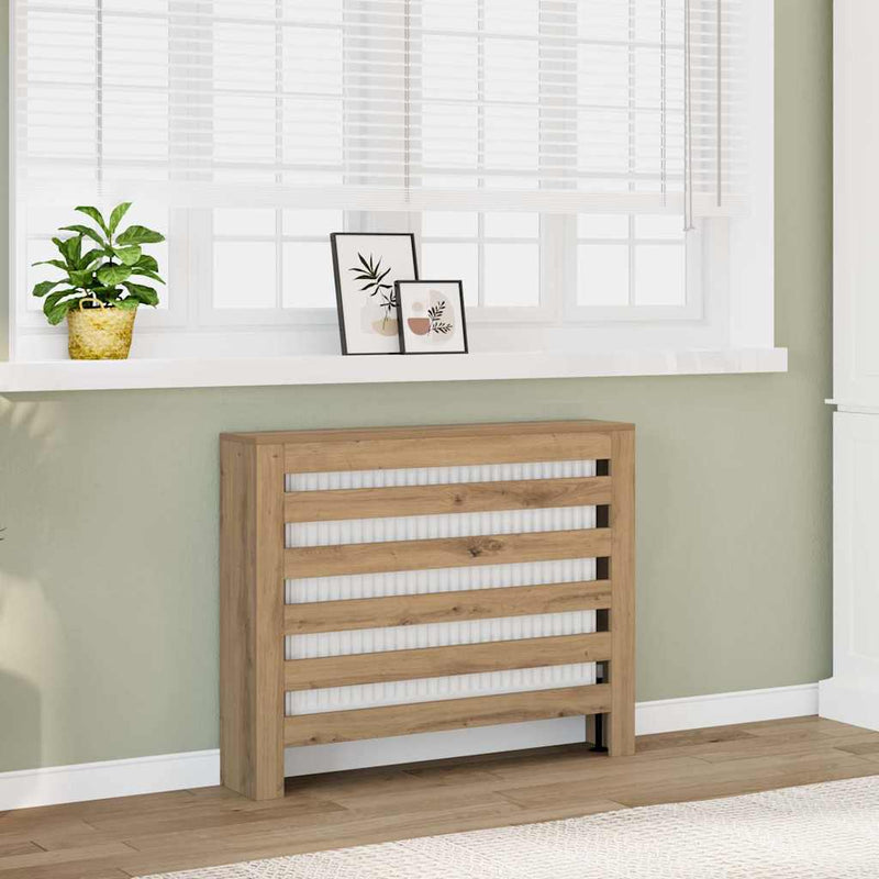Load image into Gallery viewer, Vidaxl radiatorombouw 104x20x82 cm bewerkt hout artisanaal eikenkleur