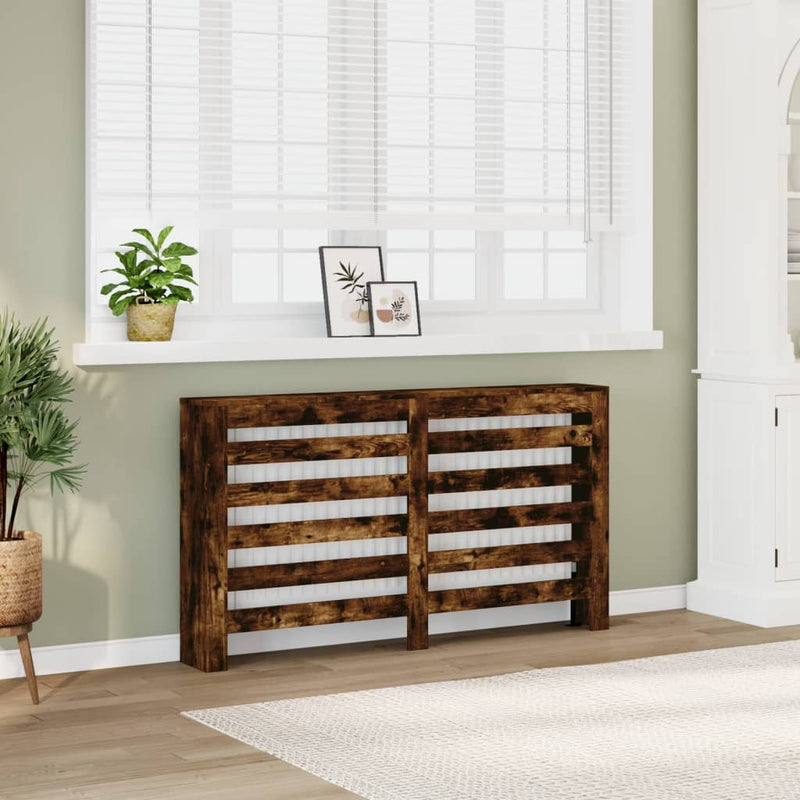 Load image into Gallery viewer, Vidaxl radiatorombouw 149x20x82 cm bewerkt hout gerookt eikenkleurig